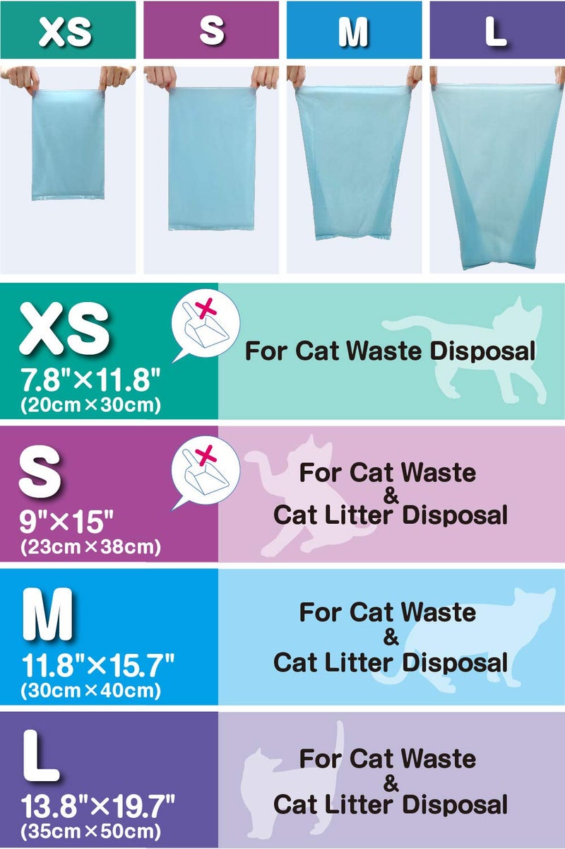 BOS Amazing Odor Sealing Cat Waste Disposal Bags - Durable, Unscented [Size: L, Color: light blue] (60 Count, Pack of 1) (60 Bags) â˜…NOT a litter box liner - Image 5